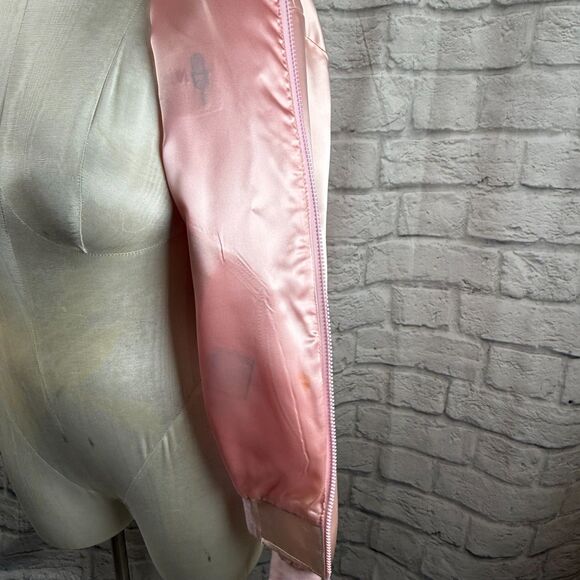 Vintage Motown Cafe Las Vegas XL Pink Satin Bomber Jacket Desert Inn - Picture 9 of 10